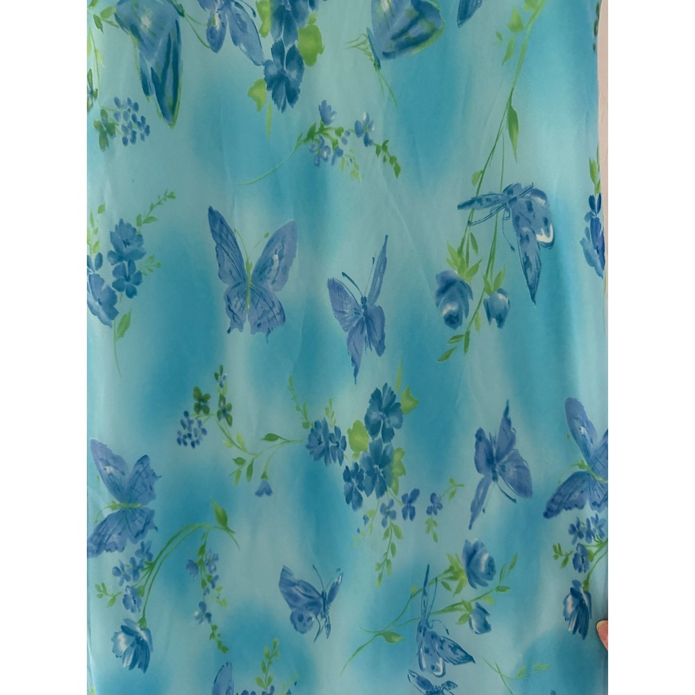 VTG 90s Butterfly Sheer Midi Dress Flutter Cap Sleeves fairycore whimsical - Picture 3 of 5